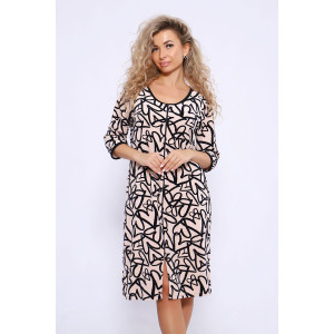 Халат женский №36840 велюр (последний размер) молочный 50,54