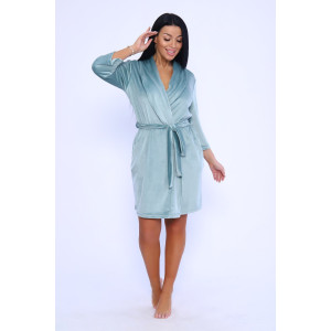 Халат женский №71094 велюр (последний размер) мятный 56
