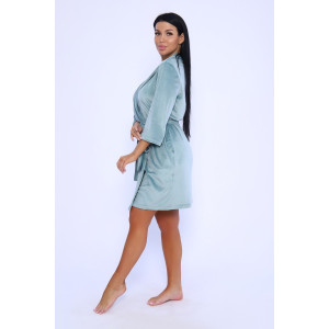 Халат женский №71094 велюр (последний размер) мятный 56