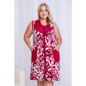 Халат женский №2829 кулирка (последний размер) бордовый 54