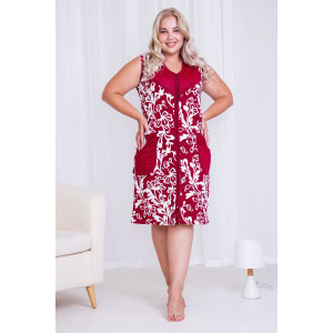 Халат женский №2829 кулирка (последний размер) бордовый 54