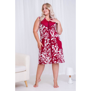 Халат женский №2829 кулирка (последний размер) бордовый 54