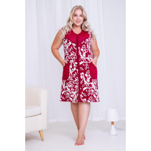 Халат женский №2829 кулирка (последний размер) бордовый 54