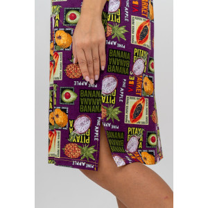 Халат женский №36821 кулирка (последний размер) баклажан 50