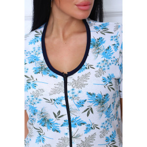 Халат женский №39032 футер 2-х нитка с начесом (последний размер) бирюзовый 46