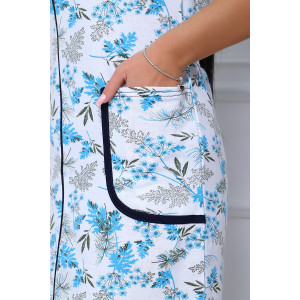 Халат женский №39032 футер 2-х нитка с начесом (последний размер) бирюзовый 46