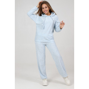 Костюм двойка женский М-959 махровая лапша (последний размер) голубой 46