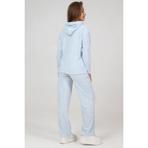 Костюм двойка женский М-959 махровая лапша (последний размер) голубой 46