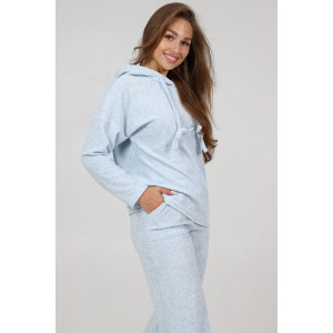 Костюм двойка женский М-959 махровая лапша (последний размер) голубой 46