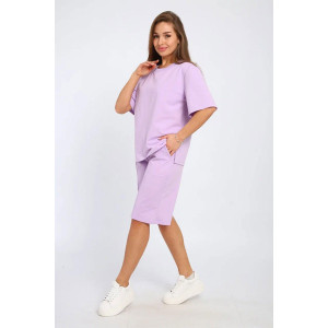 Костюм двойка женский М-209 хлопок с лайкрой (последний размер) лиловый 50
