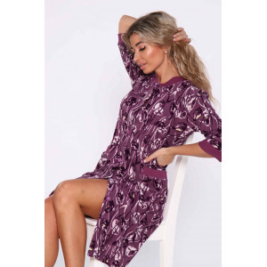 Халат женский М-136 махра (последний размер) фиолетовый 50,54,60