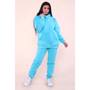 Костюм двойка женский 399 "XXI" футер 3-х нитка с начесом (последний размер) бирюза 52