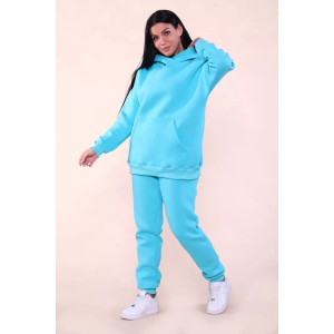 Костюм двойка женский 399 "XXI" футер 3-х нитка с начесом (последний размер) бирюза 52