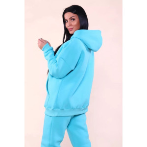 Костюм двойка женский 399 "XXI" футер 3-х нитка с начесом (последний размер) бирюза 52
