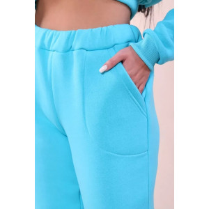 Костюм двойка женский 399 "XXI" футер 3-х нитка с начесом (последний размер) бирюза 52