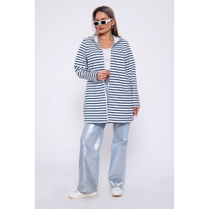 Толстовка женская 732 футер 2-х нитка (последний размер) синий дымка 52,56