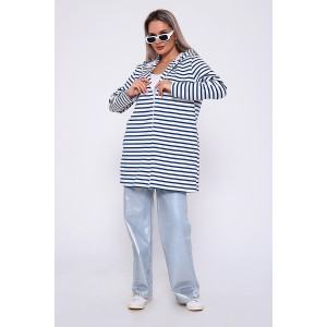 Толстовка женская 732 футер 2-х нитка (последний размер) синий дымка 52,56