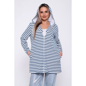 Толстовка женская 732 футер 2-х нитка (последний размер) синий дымка 52,56