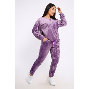 Костюм двойка женский "QUEEN BEE 2" велюр (последний размер) лаванда 46,54