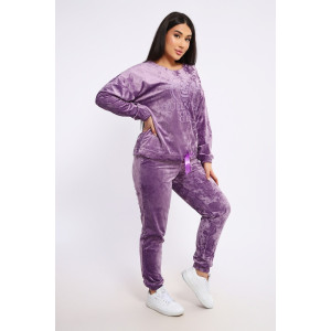 Костюм двойка женский "QUEEN BEE 2" велюр (последний размер) лаванда 46,54