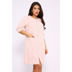 Халат женский 513 махра (последний размер) персиковый 52