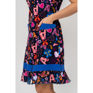 Халат женский №36640 кулирка (последний размер) темно-синий 48