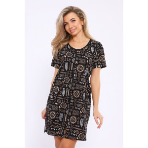 Халат женский №36867 кулирка (последний размер) бежевый 52