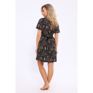 Халат женский №36867 кулирка (последний размер) бежевый 52