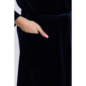 Халат женский №205 велюр (последний размер) темно-синий 56