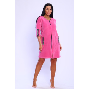 Халат женский №6068 велюр (последний размер) розовый 46,54,56