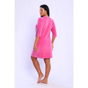 Халат женский №6068 велюр (последний размер) розовый 46,54,56