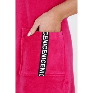 Халат женский №6068 велюр (последний размер) фуксия 46,52