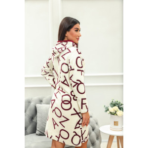 Халат женский №009 велюр (последний размер) молочный 56