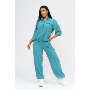 Костюм двойка женский №31836 сингапур (последний размер) зеленый 50