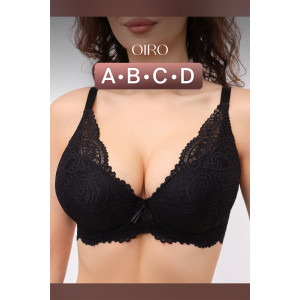 Бюстгальтер женский OIRO кружевной с пуш-ап ALICE 1032 (последний размер) черный 80D