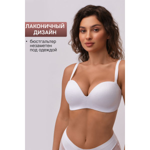 Бюстгальтер женский OIRO без косточек 1317006 Snowdrop (последний размер) белый 80С