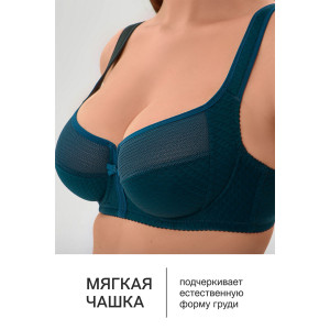Бюстгальтер женский 2816 OIRO мягкая чаша с сеточкой (последний размер) изумрудный 85Е,105Е