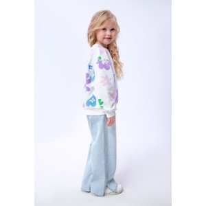 Свитшот детский "Цветочки" СД-013-056 футер 2-х нитка (последний размер) белый 146-72 Свитшот детский "Цветочки" СД-013-056 футер 2-х нитка (последний размер) белый 146-72