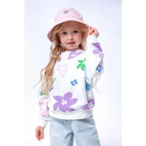 Свитшот детский "Цветочки" СД-013-056 футер 2-х нитка (последний размер) белый 146-72 Свитшот детский "Цветочки" СД-013-056 футер 2-х нитка (последний размер) белый 146-72