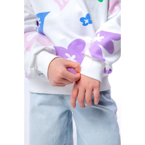 Свитшот детский "Цветочки" СД-013-056 футер 2-х нитка (последний размер) белый 146-72 Свитшот детский "Цветочки" СД-013-056 футер 2-х нитка (последний размер) белый 146-72