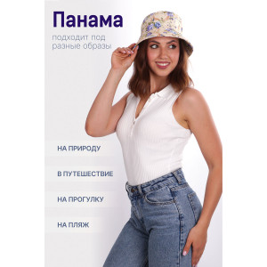 Панама женская хлопок с полиэстером №GL416 (последний размер) 56-57 Панама женская хлопок с полиэстером №GL416 (последний размер) 56-57