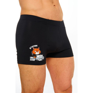 Трусы мужские "Вторник" кулирка с лайкрой пенье (последний размер) черный 58,60