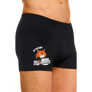 Трусы мужские "Вторник" кулирка с лайкрой пенье (последний размер) черный 58,60