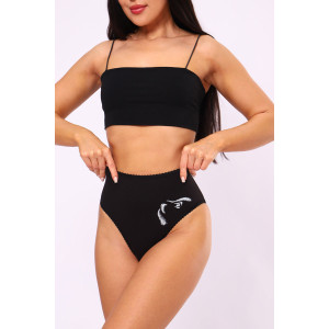 Трусы женские №74360 кулирка с лайкрой (последний размер) черный 54,56