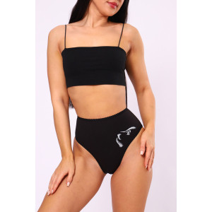 Трусы женские №74360 кулирка с лайкрой (последний размер) черный 54,56