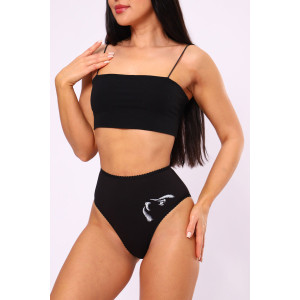 Трусы женские №74360 кулирка с лайкрой (последний размер) черный 54,56