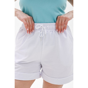 Шорты женские "Мозаика" футер 2-х нитка (р-ры: 42-52) белый