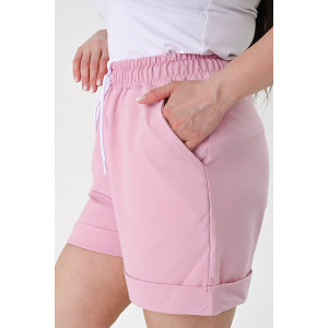 Шорты женские "Мозаика" футер 2-х нитка (р-ры: 42-52) розовый
