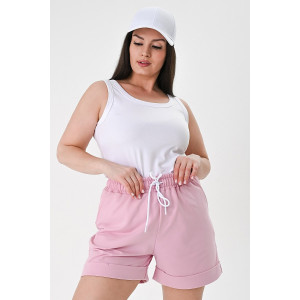 Шорты женские "Мозаика" футер 2-х нитка (р-ры: 42-52) розовый