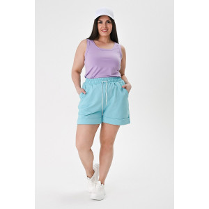 Шорты женские "Мозаика" футер 2-х нитка (р-ры: 42-52) тиффани